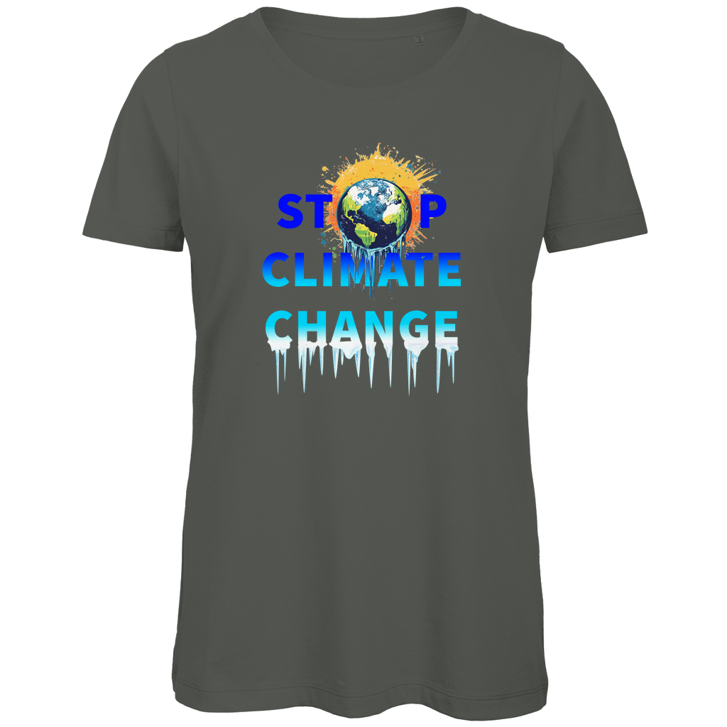 Premium organic women's T-shirt climate change