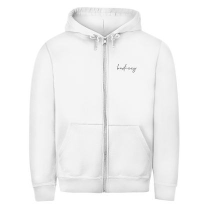 Zipper Hoodie logo white