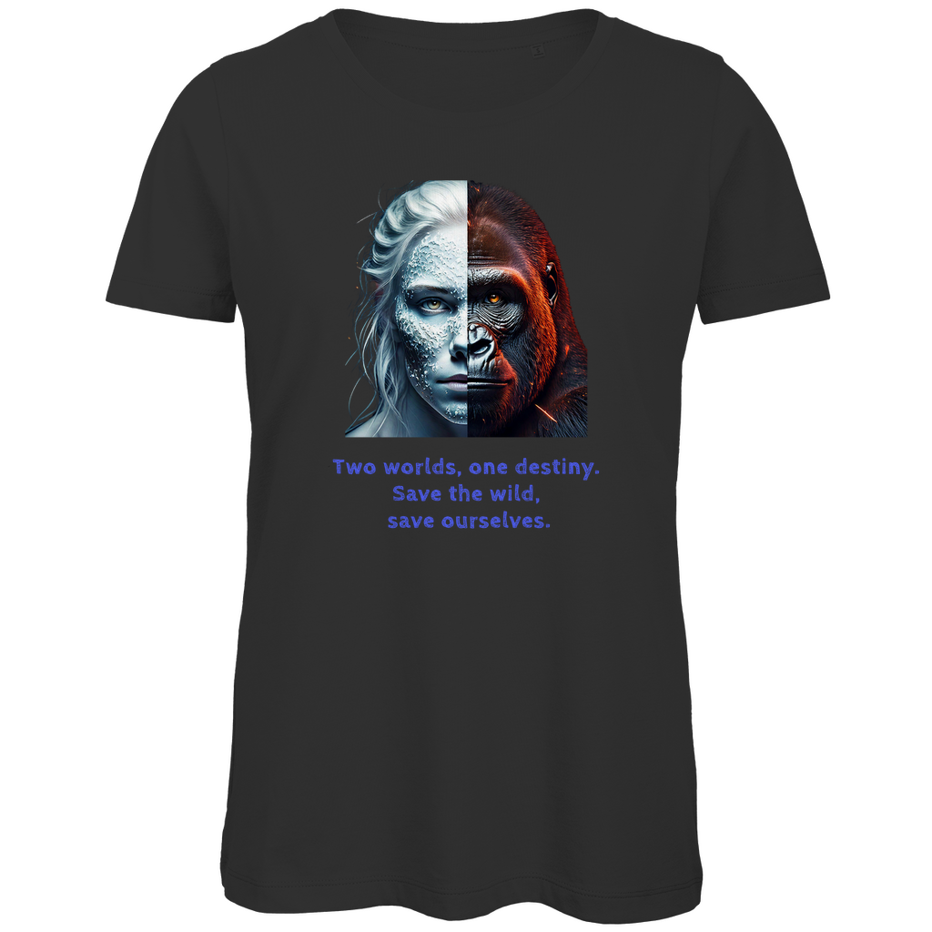 Premium Bio Damen T-Shirt two worlds