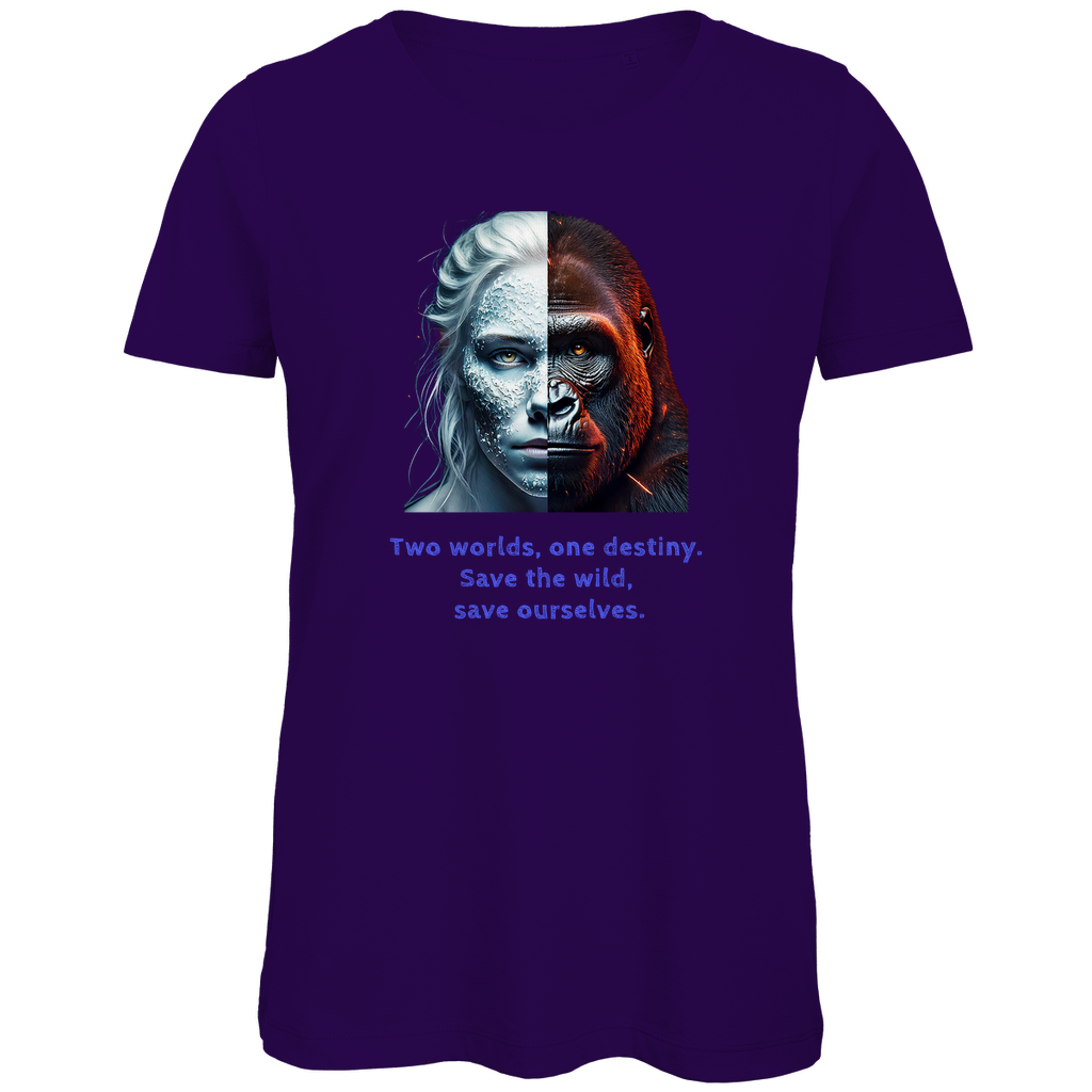 Premium Bio Damen T-Shirt two worlds