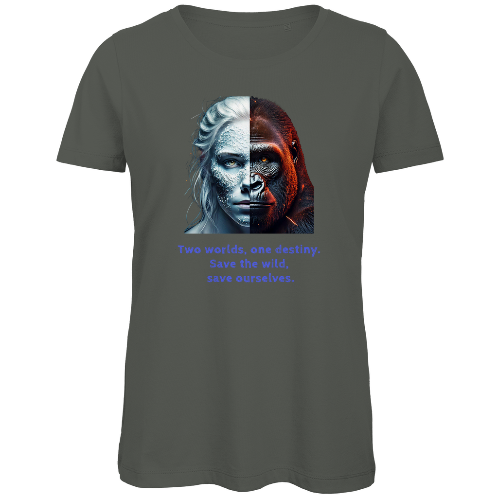 Premium Bio Damen T-Shirt two worlds
