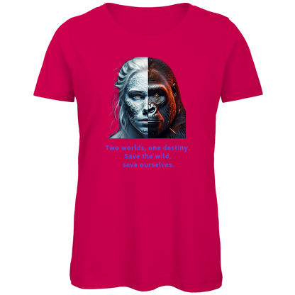 Premium Bio Damen T-Shirt two worlds