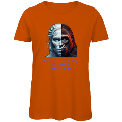 Premium Bio Damen T-Shirt two worlds