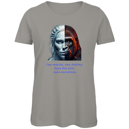 Premium Bio Damen T-Shirt two worlds